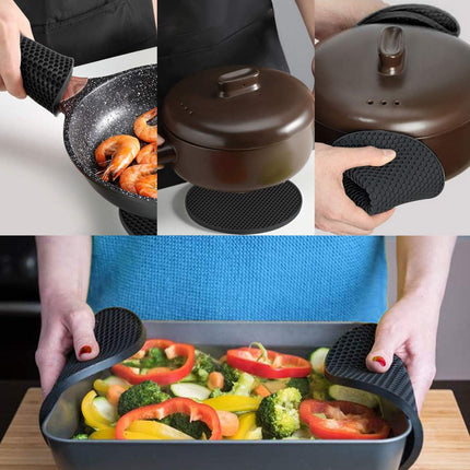 Trivets - Set of 4 - Thick Silicone - Protects Tabletops.