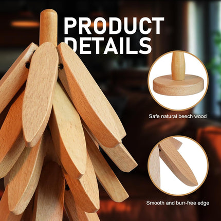 Tree Shape Coasters - Wooden Set of 4 - Protection and Decoration - For Kitchen.