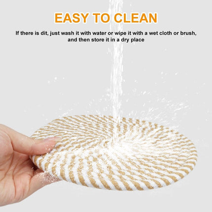 Cotton Coasters - Set of 4 - Woven Heat Resistant - 11cm Diameter.