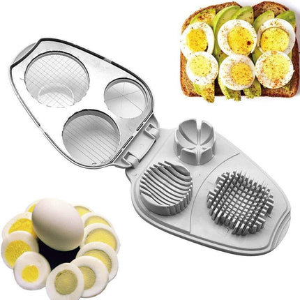 Egg Slicer - 3-in-1 Stainless Steel Slicer - For Eggs and Mushrooms - Precision Cutting Tool - Kitchen Aid.