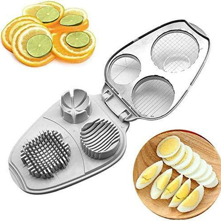 Egg Slicer - 3-in-1 Stainless Steel Slicer - For Eggs and Mushrooms - Precision Cutting Tool - Kitchen Aid.