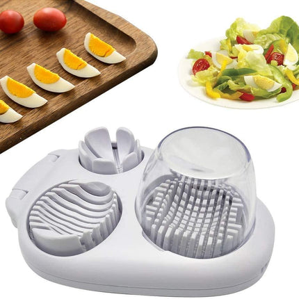 Egg Slicer - 3-in-1 Stainless Steel Slicer - For Eggs and Mushrooms - Precision Cutting Tool - Kitchen Aid.