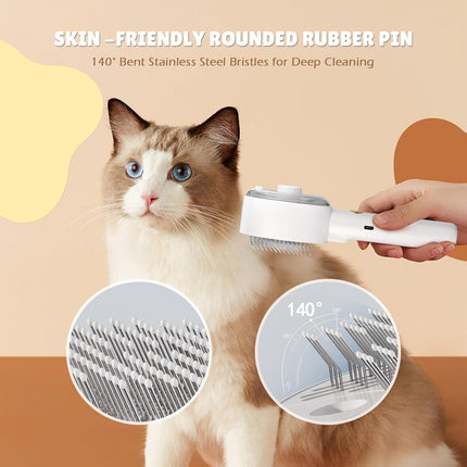 Steam Brush for Animals - Care Against Hair Loss - Suitable for Cats and Dogs - With Cleansing Massage.
