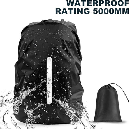 Backpack Cover - Waterproof and Reflective Protection - For Cycling and Hiking - 35 Liters.