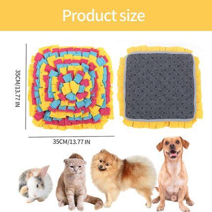 Snuffle Mat - For Dogs and Cats - Large Size - Stimulates Natural Foraging Behavior - Slow Food Intake.