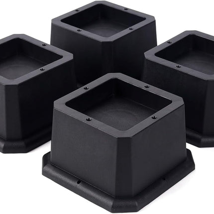 Furniture Risers 2 Inch Bed Risers Heavy Duty Adjustable Bed Lifts for Dorm Rooms Tables Desk Chair Leg Extenders 4-Pack Black.