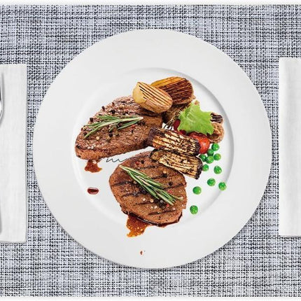 PVC placemat, 4 pieces non-slip heat-resistant placemats, washable vinyl placemats, set of 4 - gray.