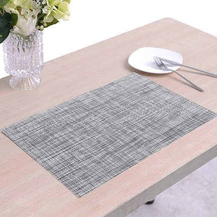 PVC placemat, 4 pieces non-slip heat-resistant placemats, washable vinyl placemats, set of 4 - gray.