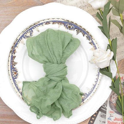 18 Pieces Cheesecloth Napkins, Cloth Thanksgiving Dinner Napkins, Boho Gauze Cotton Napkins 20x20" for Wedding, Bridal, Baby Shower, Fall Table Decorations.