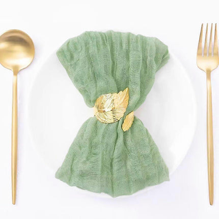18 Pieces Cheesecloth Napkins, Cloth Thanksgiving Dinner Napkins, Boho Gauze Cotton Napkins 20x20" for Wedding, Bridal, Baby Shower, Fall Table Decorations.