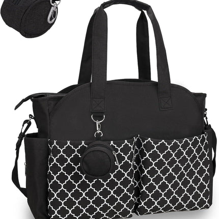 Baby Storage Bag - Multifunctional Diaper Bag with 13 Compartments - Including Special Pacifier Pocket - Large Capacity for All Baby Needs - Black.