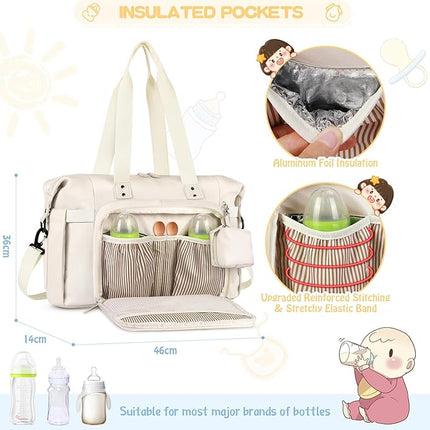 Baby Storage Bag - With Changing Mat - Multiple Storage Compartments - Suitable for Daily Use.