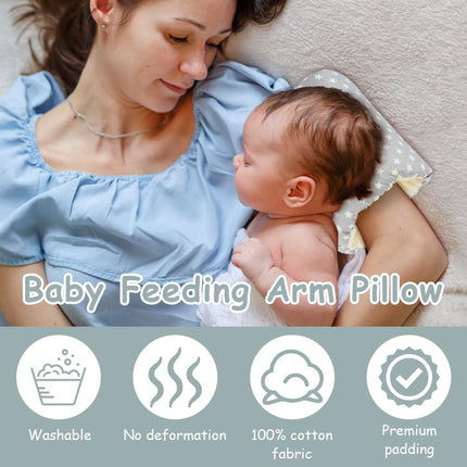 Nursing Pillow - For Breast and Bottle Feeding - Adjustable Height - Suitable for Crib and Bed - Washable Cover - 100% Cotton - Universal Size.