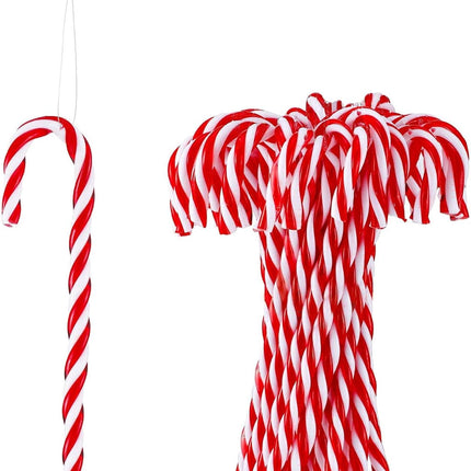 Christmas Decorations - 32 Pieces of Christmas Candy Canes - Red Christmas Hangers - Approx. 15 cm - For Christmas Tree and Interior.