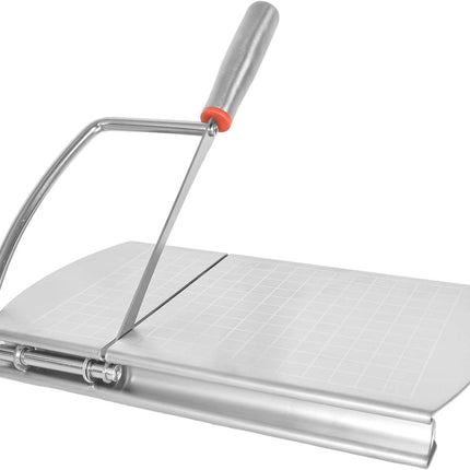 Cheese Cutter - Stainless Steel Blade with Measuring Scale - For Block Cheese and Sausage - Multifunctional Kitchen Aid.