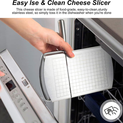 Cheese Cutter - Stainless Steel Blade with Measuring Scale - For Block Cheese and Sausage - Multifunctional Kitchen Aid.