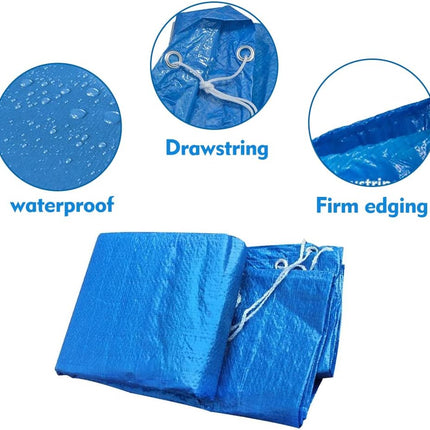 Swimming pool cover - Round pool cover - For above-ground pools - Waterproof and dustproof protective cover - For inflatable pools -8ft.