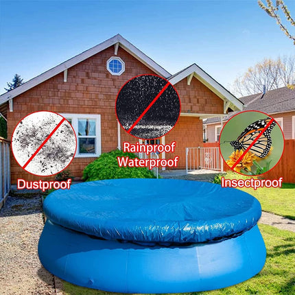 Swimming pool cover - Round pool cover - For above-ground pools - Waterproof and dustproof protective cover - For inflatable pools -8ft.