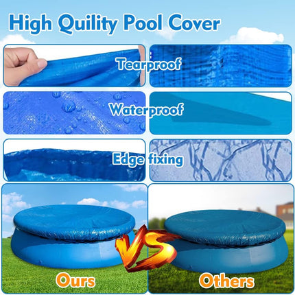 Swimming pool cover - Round pool cover - For above-ground pools - Waterproof and dustproof protective cover - For inflatable pools -8ft.