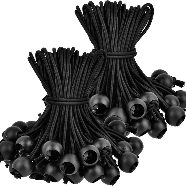 Rubber buckle - 15 cm tarpaulin clip with ball, tent rubber tarpaulin rubber - tent tensioner accessories - rubber ring - retractable ring - tent rubber tensioner, tarpaulin - 100 pieces.