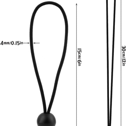 Rubber buckle - 15 cm tarpaulin clip with ball, tent rubber tarpaulin rubber - tent tensioner accessories - rubber ring - retractable ring - tent rubber tensioner, tarpaulin - 100 pieces.