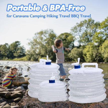 Collapsible Bucket - Collapsible Water Container - Portable & BPA Free Water Tank - Kettle - Bucket - Suitable for Caravan, Camping, Hiking, BBQ, Travel, Outdoor Use - 5L.