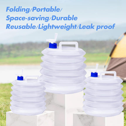 Collapsible Bucket - Collapsible Water Container - Portable & BPA Free Water Tank - Kettle - Bucket - Suitable for Caravan, Camping, Hiking, BBQ, Travel, Outdoor Use - 5L.