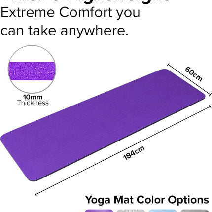 Yoga Mat - Unisex - Non-slip Thick Foam Fitness Exercise Mat - With Portable Strap - Lightweight Home Fitness Equipment - Suitable for Yoga, Pilates, Stretching, Gymnastics Training and Camping.