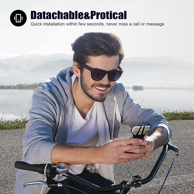 Universal detachable bicycle and motorcycle phone holder - 360° rotatable and adjustable bicycle phone holder - Suitable for phones from 4" to 6.7".