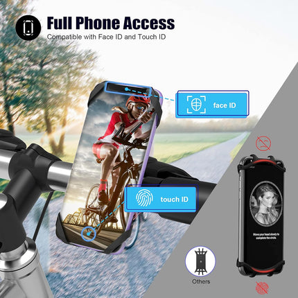 Universal detachable bicycle and motorcycle phone holder - 360° rotatable and adjustable bicycle phone holder - Suitable for phones from 4" to 6.7".