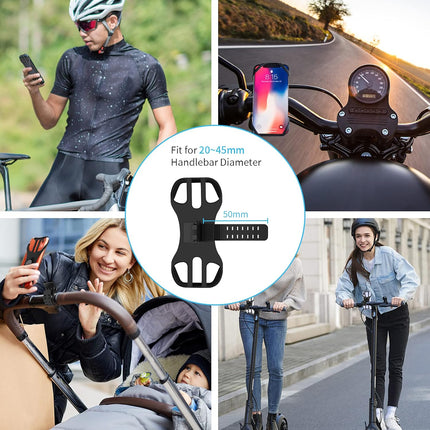 Universal detachable bicycle and motorcycle phone holder - 360° rotatable and adjustable bicycle phone holder - Suitable for phones from 4" to 6.7".