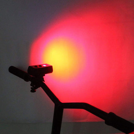 Bicycle lamp - High lumen bicycle headlamp, 2 LEDs - Super bright headlamp - 7 modes for all bicycles, mountain bikes, racing bikes - Rechargeable via USB.