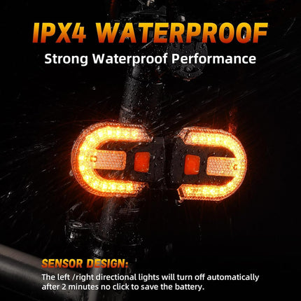 LED Bicycle Rear Light - with Turn Signal - Split Bicycle Rear Light - Bicycle Indicator Light USB Rechargeable - Suitable for Bicycles, Warning for Bicycle Safety Bicycle Light 5 Modes.