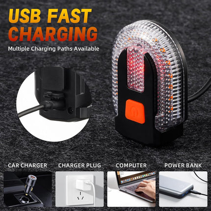 LED Bicycle Rear Light - with Turn Signal - Split Bicycle Rear Light - Bicycle Indicator Light USB Rechargeable - Suitable for Bicycles, Warning for Bicycle Safety Bicycle Light 5 Modes.