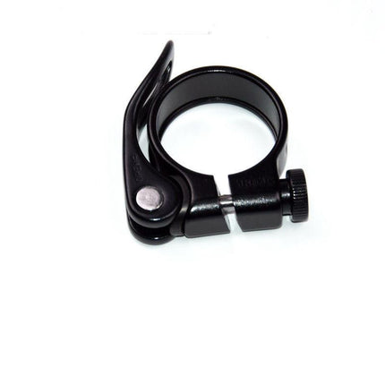 Mountain bike seatpost clamp - aluminum alloy - quick release seatpost clamp - 28.6 mm - black.