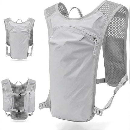 Backpack - Running Hydration Vest - Lightweight Insulated Backpack with 1.5L Hydration Blaster - Suitable for Hiking, Trail Running, Cycling, Racing & Marathons - Gray.