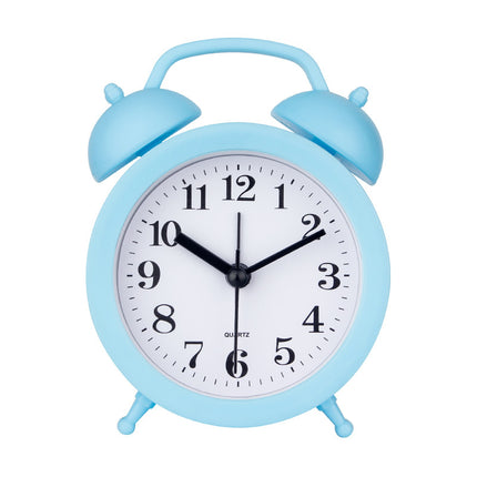 Children's Alarm Clock-Children's Alarm Clock-Children's Twin Bells-Cute Battery-Powered-Analog Mini Round Bedside Alarm Clock-Children's Gift Children's Student Alarm Clock Home Decor (Blue).