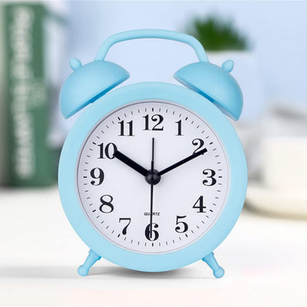 Children's Alarm Clock-Children's Alarm Clock-Children's Twin Bells-Cute Battery-Powered-Analog Mini Round Bedside Alarm Clock-Children's Gift Children's Student Alarm Clock Home Decor (Blue).