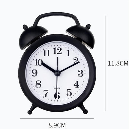 Children's Alarm Clock-Children's Alarm Clock-Children's Twin Bells-Cute Battery-Powered-Analog Mini Round Bedside Alarm Clock-Children's Gift Children's Student Alarm Clock Home Decor (Blue).