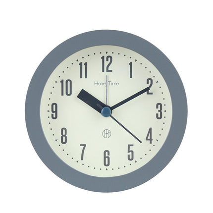 Alarm clock - Children's alarm clock - Round silent analogue alarm clock without ticking - Wake up gently - Increasing volume - Battery operated - Snooze and light function - Easy to set desk alarm clock.