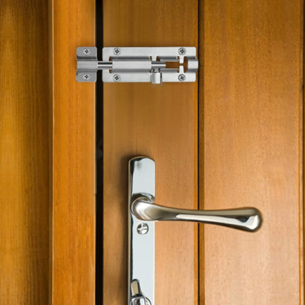Door Latch - Sliding Latch Made of Stainless Steel 304 with Screws - Suitable for Bathrooms, Bedrooms, Sheds and Garden Toilets - 4" (97mm).