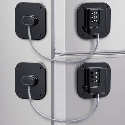 Child Lock Window Locks Refrigerator Locks - Suitable for Baby Safety - High Quality Child-Proof Refrigerator Locks - Strong Self-Adhesive No Drilling Required Window Drawer Cabinet - Pack of 2.
