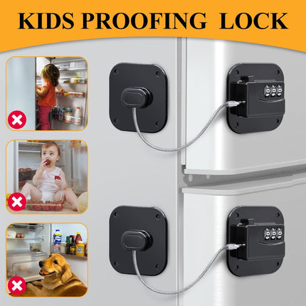 Child Lock Window Locks Refrigerator Locks - Suitable for Baby Safety - High Quality Child-Proof Refrigerator Locks - Strong Self-Adhesive No Drilling Required Window Drawer Cabinet - Pack of 2.