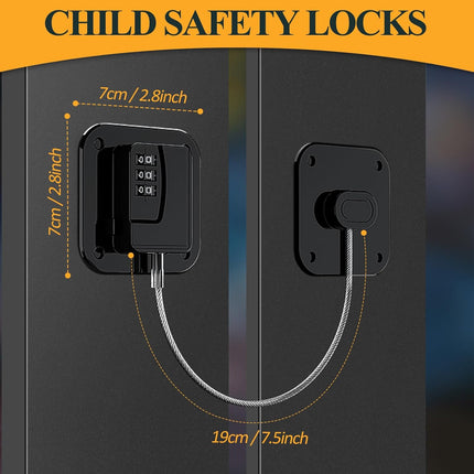Child Lock Window Locks Refrigerator Locks - Suitable for Baby Safety - High Quality Child-Proof Refrigerator Locks - Strong Self-Adhesive No Drilling Required Window Drawer Cabinet - Pack of 2.