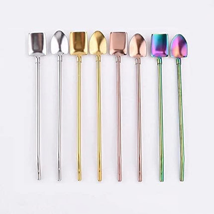 Straws - Tea Egg - Reusable and Removable Spoon - Tea Egg Accessories - 304 Stainless Steel - 8 Pieces - With 8 Cleaning Brushes.