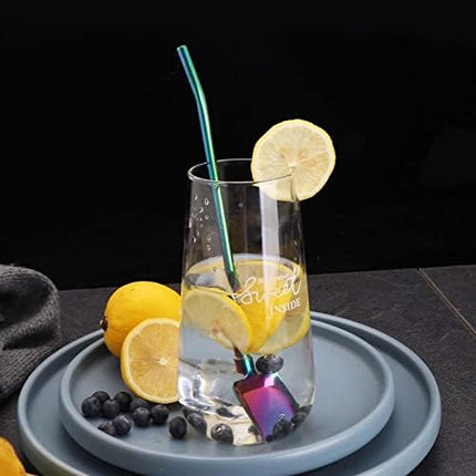 Straws - Tea Egg - Reusable and Removable Spoon - Tea Egg Accessories - 304 Stainless Steel - 8 Pieces - With 8 Cleaning Brushes.