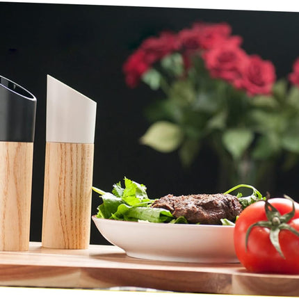 Pepper Mill - Manual Ceramic - Wooden Kitchen Utensil - For Freshly Ground Spices - Easy to Clean - 150mm * 45mm - Black.