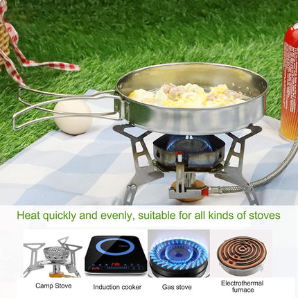 Camping Cookware Set - Multifunctional Portable Stainless Steel Cookware Set - Suitable for 2-3 People - Outdoor Picnic - Set of 4.