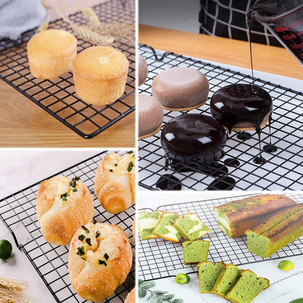 Baking Cooling Rack - Stainless Steel Cake Rack - Cookie Drying Rack - For cooking, baking, grilling and drying cakes, cookies and meat - Suitable for baking trays and ovens - 40*25.5*2cm.