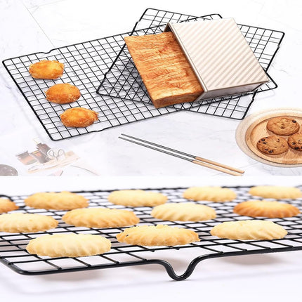 Baking Cooling Rack - Stainless Steel Cake Rack - Cookie Drying Rack - For cooking, baking, grilling and drying cakes, cookies and meat - Suitable for baking trays and ovens - 40*25.5*2cm.